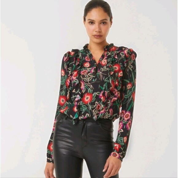 MISA womens Astrid floral blouse S whimsical boho chic cottagecore - Picture 1 of 11
